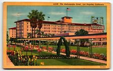 Ambassador Hotel Linen Postcard Los Angeles California CA PM 1954 picture