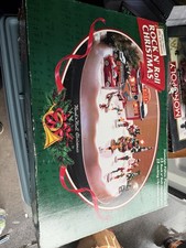 VTG 1997 Mr. Christmas Rock N Roll Animated Musical Diner Skating Pond W/Box picture