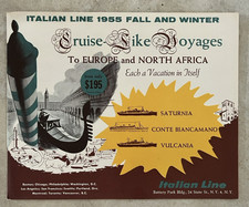 1955  Italian Line Oceanliner Cruises Brochure From USA To Europe & North Africa picture