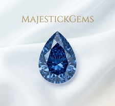 5 Ct Pear Cut Blue Lab Grown Diamond VVS1 D Color Certified Loose Stone picture