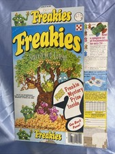 Original 1970s RALSTON FREAKIES Cereal Box MYSTERY PRIZE great premiums on back picture