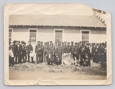 Vintage c1910s Gustine Concert Band Photo Gustine California DAMAGED picture