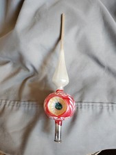 Vintage  Christmas Ornament Tree Topper Western Germany Shiny Brite Red/White picture