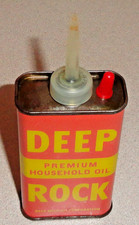 Vintage Full NOS 4 Oz DEEP ROCK Household Oil Can - Old General Handy Oiler Tin picture