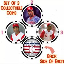 BARRY LARKIN - THREE (3) COMMEMORATIVE POKER CHIP/COIN SET picture