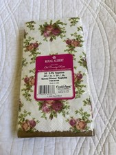 VTG NEW Royal Albert Old Country Roses 3-Ply 20 Dinner Napkins 12 7/8