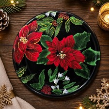 Beautiful Certified International HTF Poinsettia Dinner Plate 11 1/8