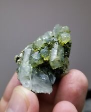 Natural Green Epidote Included Quartz Crystals On Matrix With Transparency, 38 G picture