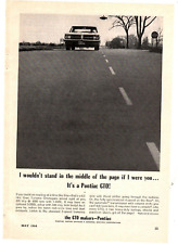 1964 Print Ad Pontiac GTO 6.5 litre Gran Truismo Omologato 325 bhp @ 4800 rpm picture