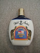 Vintage British Navy Pusser's Rum Porcelain Empty Flask Bottle 200 ml England picture