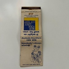 New York State Lottery Anybody Can Win Vintage Matchbook Cover TMB29-5 picture