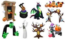 Large Halloween Self Inflating Outdoor Inflatables w/ LED Lights (20 Variations) picture
