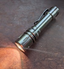 ReyLight LANapple Nichia 519a 4000k 14500 Polished Titanium Flashlight picture