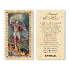 Saint Michael - Prayer of St Michael the Archangel - Laminated Holy Card 106-336 picture