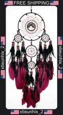 Boho Handmade Dream Catcher Wall Hanging with Feathers and Beads picture