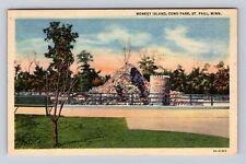 St Paul MN- Minnesota, Monkey Island, Como Park, Antique, Vintage Postcard picture