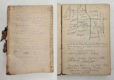 1896 antique MAINE LAND SURVEYOR FIELD BOOK augusta me MAPS PLATS ENGINEER picture