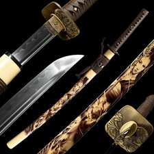 40''Elegant Geisha Japanese Clay Tempered T10 Steel Katana Samurai Sharp Sword picture