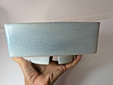 Vintage Japanese Blue Ceramic Suiban Ikebana Flower Arrangement Vase Planter picture