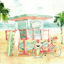 (2) Two Paper Lunch Napkins for Decoupage/Mixed Media - Miami Beach picture
