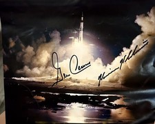 Apollo17Night Launch Signed Photo Gene Cernan Harrison Schmitt ASF COA 8x10 picture