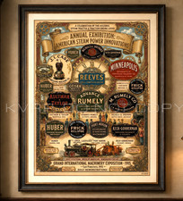 Historic Steam Tractor Traction Engine Logos Poster Case Reeves Rumely 11x17 picture