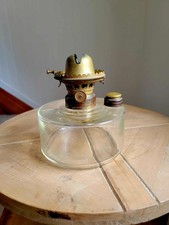 Antique 1868 Bradley's Security Oil Kerosene Lamp Glass Font & Burner picture