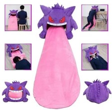 Anime Gengar Break Blanket Sleeping Long Tongue Plush Toy Thick Nap Pillow Gifts picture