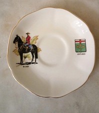 Vtg Royal Grafton Fine Bone China Gold Gilt SAUCER ONLY RCMP Ontario Replacement picture