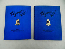 1936 OLYMPIA 2 VOLUME SET - BERLIN OLYMPICS BAND I & BAND II W/ ALL STICKERS picture