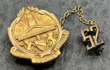 Vintage Paul Jr. High School Pin 1952 Crest Badge Gold Filled picture