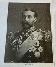 1919 book leaf print ~ KING GEORGE V picture