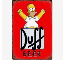 Aluminum Vintage Duff Beer Exterior Tin Metal Signs The Simpsons Homer Decor Art picture