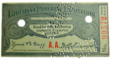 1904 St Louis Worlds Fair Ticket Advance Admission AA Pass Francis Gregg Void picture