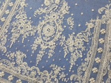 Antique Lace Veil Wedding Embroidered Shawl Stole Needlework Embroidery picture