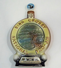 BING CROSBY 1970 NATIONAL PRO-AM GOLF PEBBLE BEACH JIM BEAN WHISKEY DECANTER picture