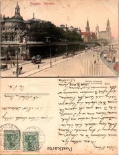 Dresden Belvedere Postcard 1909 Vintage Germany Scenic Handwritten Stamp Antique picture