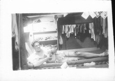Old Vintage Photo SOLO ARMY MAN SOLDIER COVERED IN PATCHES HUNK BEEFCAKE FUNNY picture