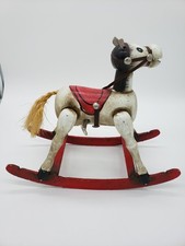 Vtg Wood Musical Rocking Horse Working Music Box Plays Toy Land 1979 Enesco  picture