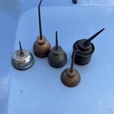 Set of  Five Vintage Metal Thumb Pump Oilers  picture