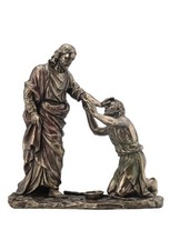 Jesus Healing Blind Man Cold Cast Bronze Figurine Home Decorative Collectible picture
