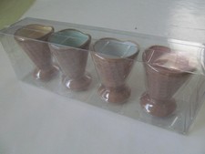 Spring Shop Set of 4 Ice Cream Ceramic Dishes Cone Shaped Food Safe picture