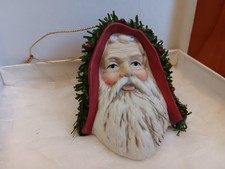 Beautifully detailed porcelain Santa Christmas ornament picture