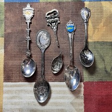 5 Souvenir Spoons Lot, St.Croix, Mackinac Island, Needs Love picture