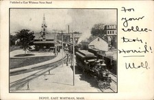 East Whitman MA Depot East Whitman News Stand c1905 Vintage Postcard picture