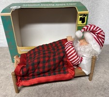Vntg Gemmy Animated Snoring Santa Claus in Bed- Tested/Works Original Box CH4 picture