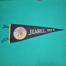 Vintage Juarez Mexico Bullfight Felt Pennant Matador Souvenir picture