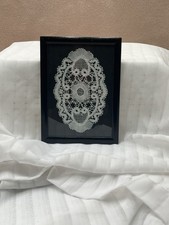 Authentic Vintage Brussels Bobbin Lace Framed Art La Nationale Belgium 1987 8x6” picture