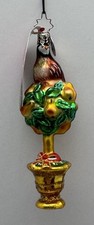 2004 Christopher Radko 'Partridge on Perch' Pear Tree Gem Ornament Christmas New picture