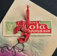 RARE c1900s Richardson's Kola Pepsin Gum Wrapper Advertising Embossed Postcard picture